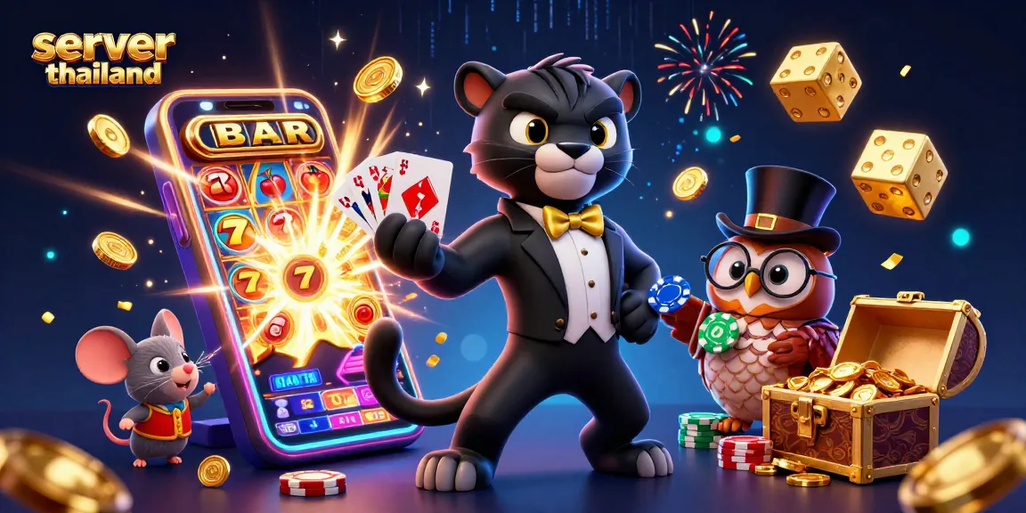 Engage with server thailand in thrilling casino action featuring a stylish panther, owl, and lucky mouse.