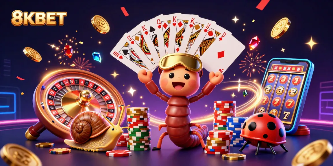 Experience thrilling moments at 8KBET with a vibrant casino scene featuring dealers and high-rollers.