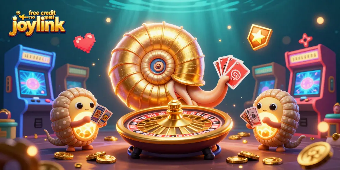 Experience free credit no deposit joylink opportunities with vibrant casino elements and glowing 3D artistry.