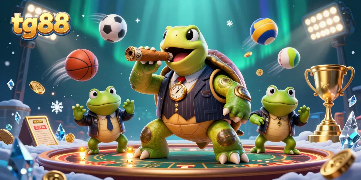 Experience excitement with tg88 as giant turtle mobster and bullfrogs light the casino