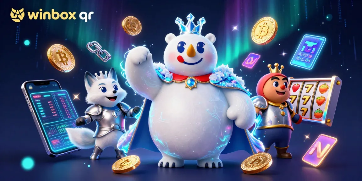 Engage with winbox qr in a vibrant 3D illustration featuring rich gaming elements.