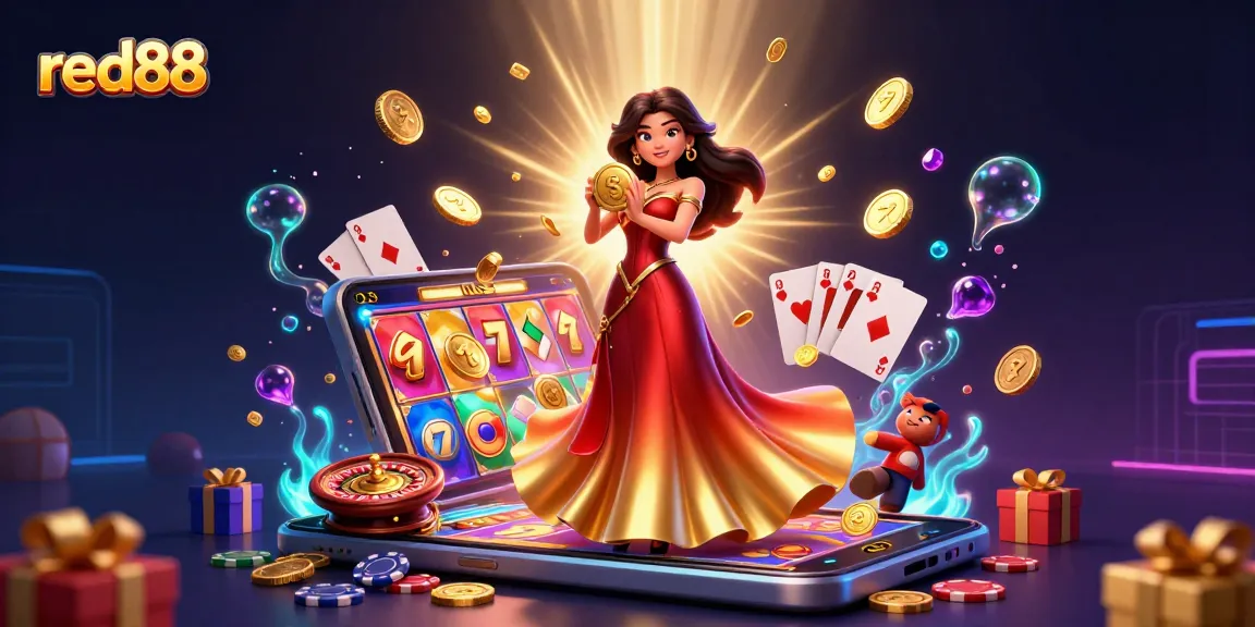 Experience the excitement of red88 with captivating golden coins and vibrant slot games in stunning 3D detail.