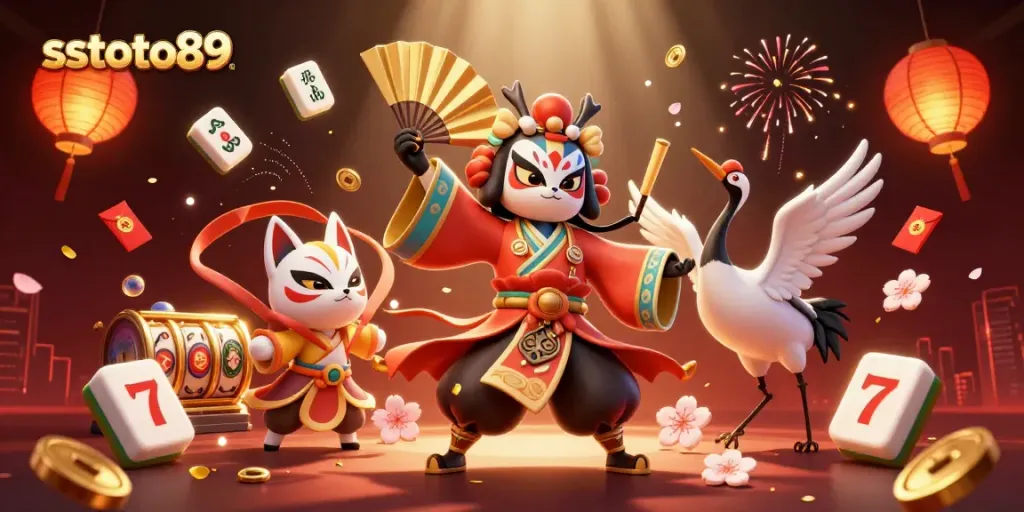 sstoto89 mempromosikan kemeriahan permainan slot dengan warrior kabuki dan lampion