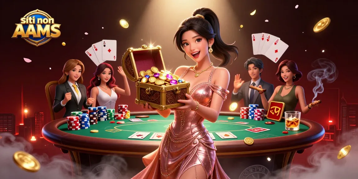 Immergiti nel brivido e nell'eccitazione con siti non AAMS, che mostrano un elegante scrigno dei tesori e azione al poker.