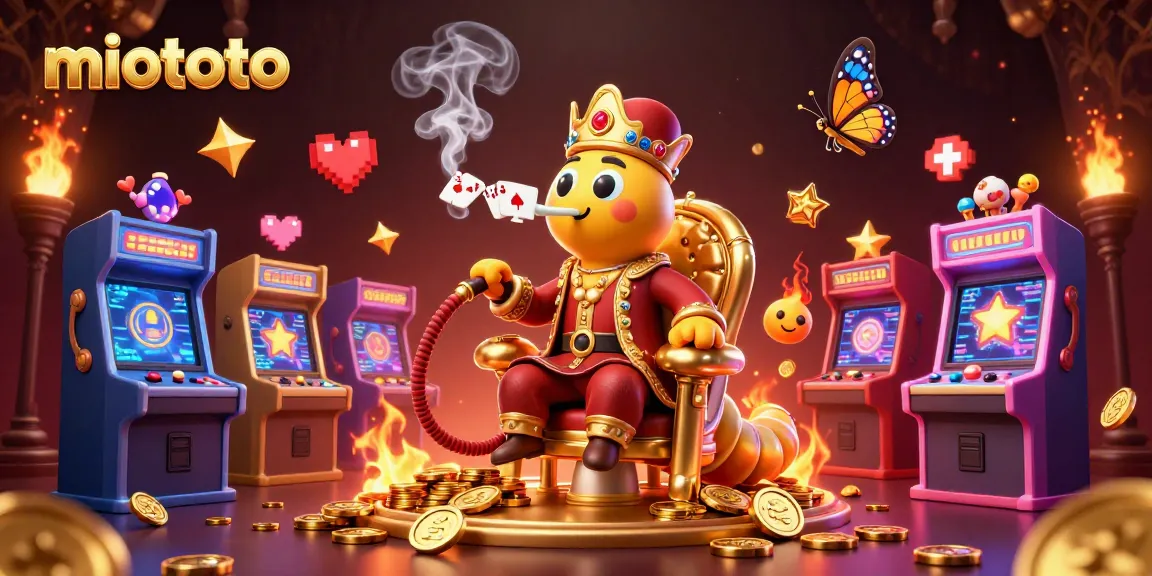 Experience miototo's adventure with a whimsical caterpillar master among casino games, prosperous symbols, and vibrant excitement.