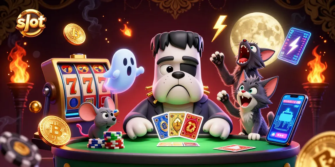 Menang slot dengan keberuntungan dari mesin slot dan simbol keberuntungan di tengah permainan