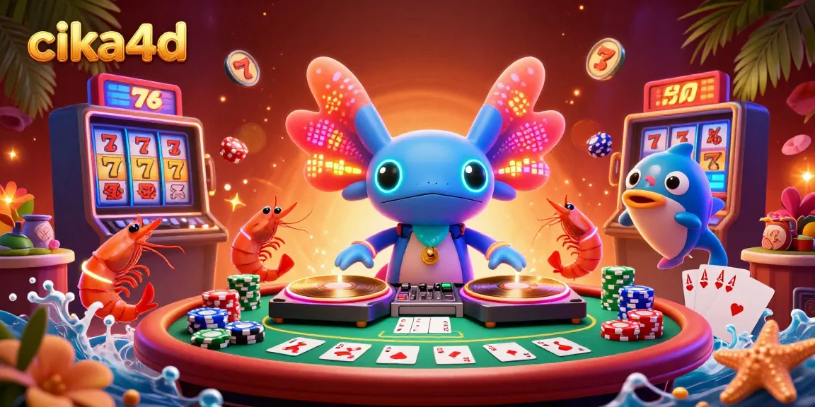Experience thrilling gaming excitement with cika4d as vibrant characters engage in a lively casino atmosphere.