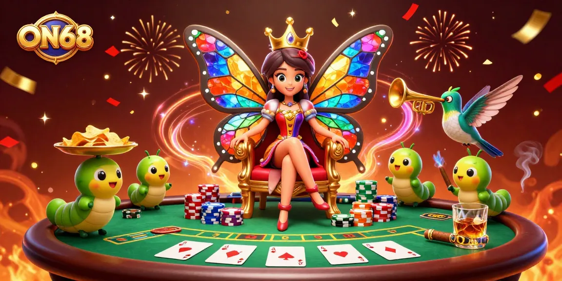 Engage with ON68's premium gambling experiences as the butterfly queen hosts an extravagant poker night.