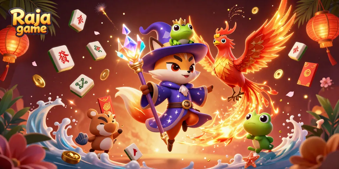 Engage in the thrilling Raja game with a mystical 3D scene showcasing exciting elements.