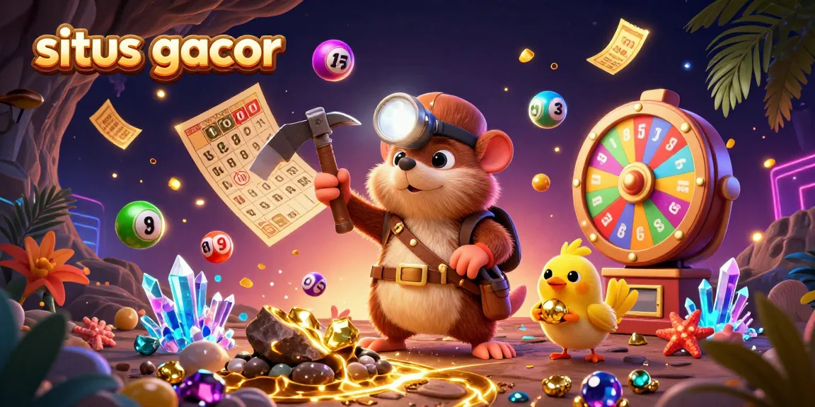 Engage with situs gacor for a vibrant gaming scene of treasure hunters and dynamic lottery elements.