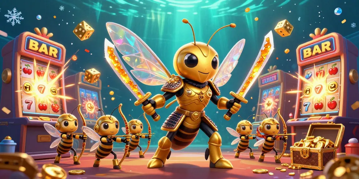 Experience vibrant wins at cm88 com with golden bee warriors amidst a colorful jackpot explosion and casino games.