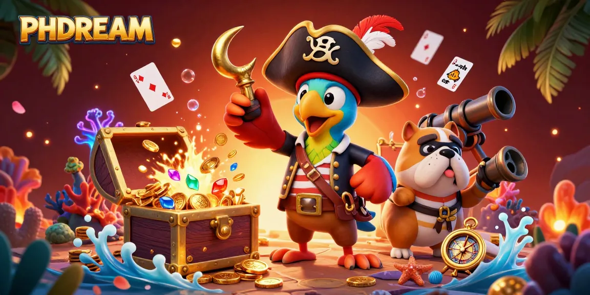 PHDREAM players win big amidst vibrant underwater elements and treasure in a thrilling casino scene.