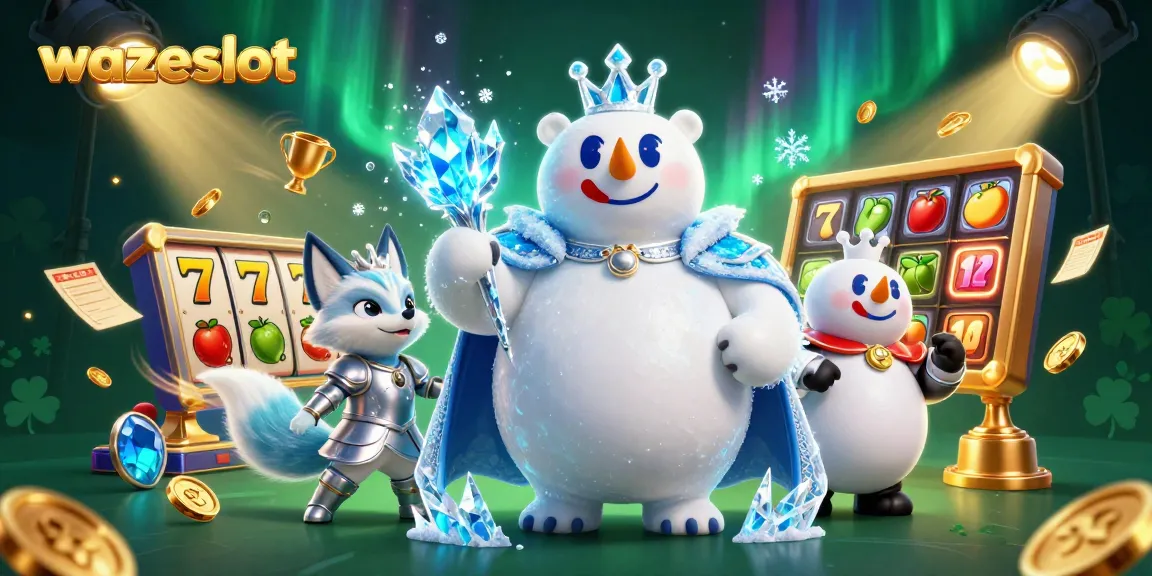 Experience the excitement of wazeslot with high RTP slot reels and glittering jackpots in this vibrant casino scene.