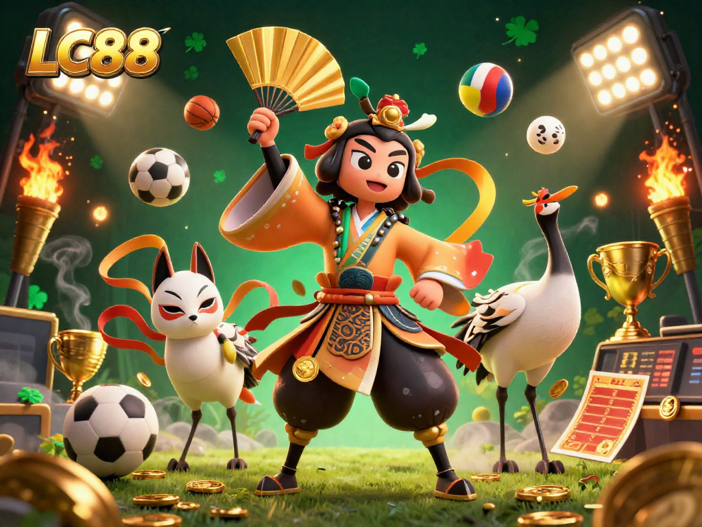 Experience the excitement of LC88's online gaming with dynamic sports and captivating characters.