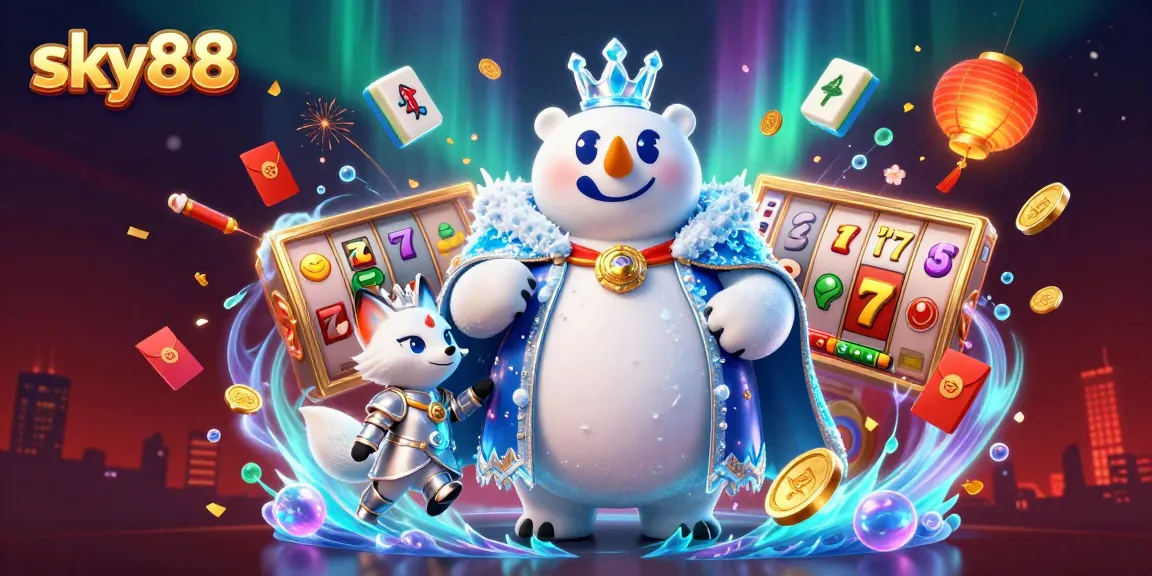 Experience thrilling gameplay at sky88 with vibrant slot reels and dynamic casino elements.