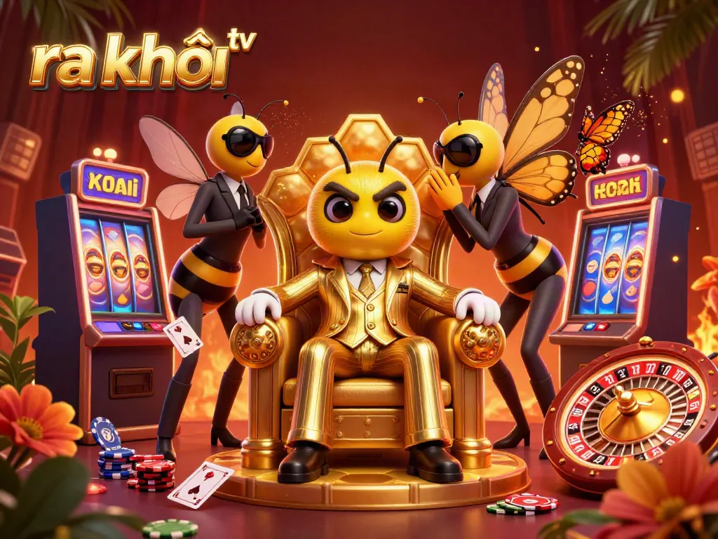 Experience thrilling games at ra khơi tv with a charming bee mob boss amidst exciting casino elements.
