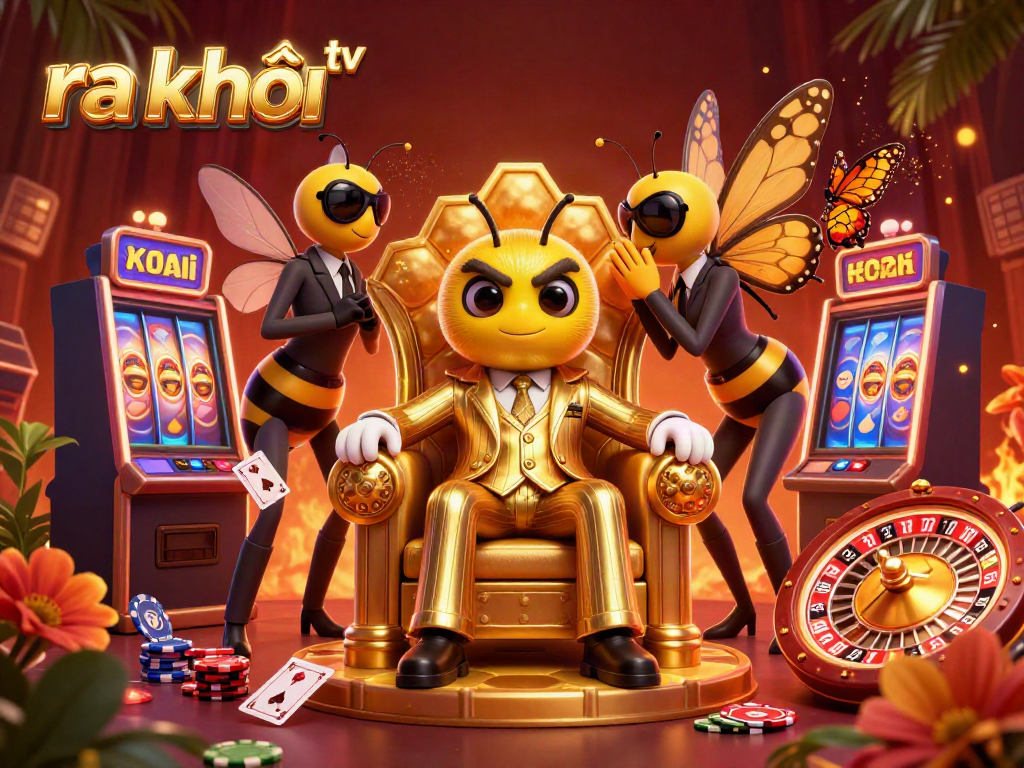 Experience thrilling games at ra khơi tv with a charming bee mob boss amidst exciting casino elements.