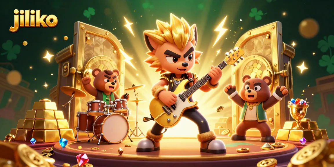 Experience thrilling gaming action at jiliko with vibrant 3D cartoon characters and casino elements.