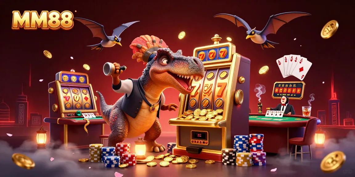 Experience the thrill of MM88 as cartoon dinosaurs bring luck and excitement to the casino!