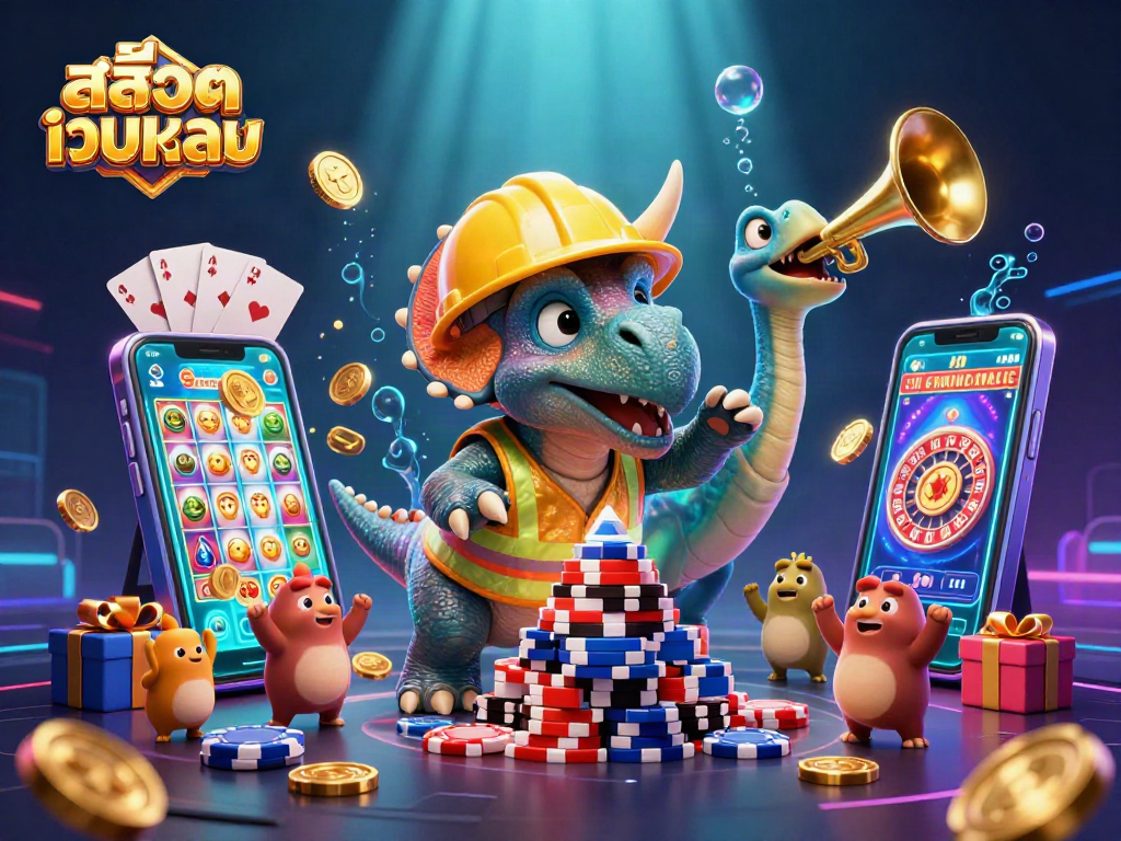Engage with slots at สล็อตเว็บตรง while watching a triceratops build a poker chip pyramid.