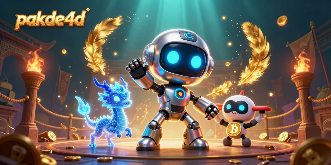 Experience the thrill of pakde4d as the cyberpunk mascot and holographic dragon showcase online gambling.