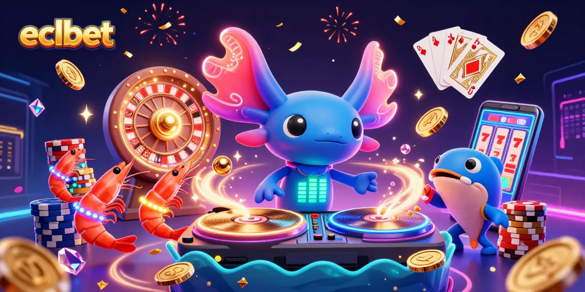 Play and win big with eclbet's vibrant casino illustration showcasing exciting games.