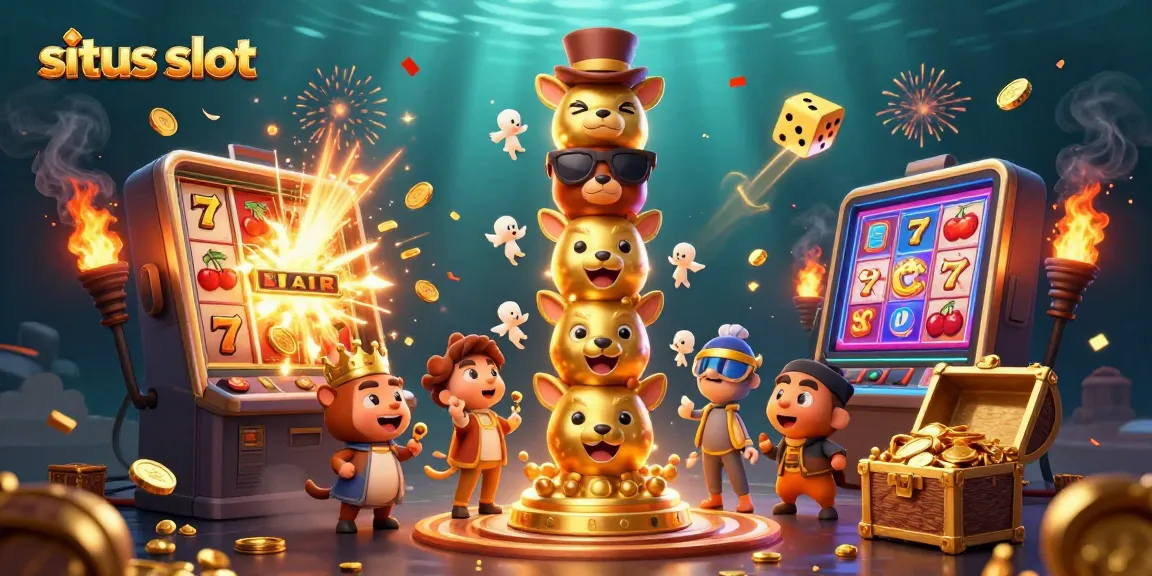 Engage in thrilling situs slot action with colorful characters, jackpot slots, and dynamic casino elements.