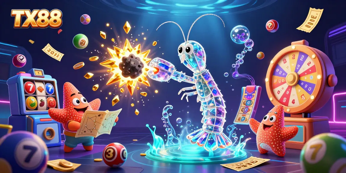 TX88 showcases a vibrant casino scene with lucky elements and dynamic action.