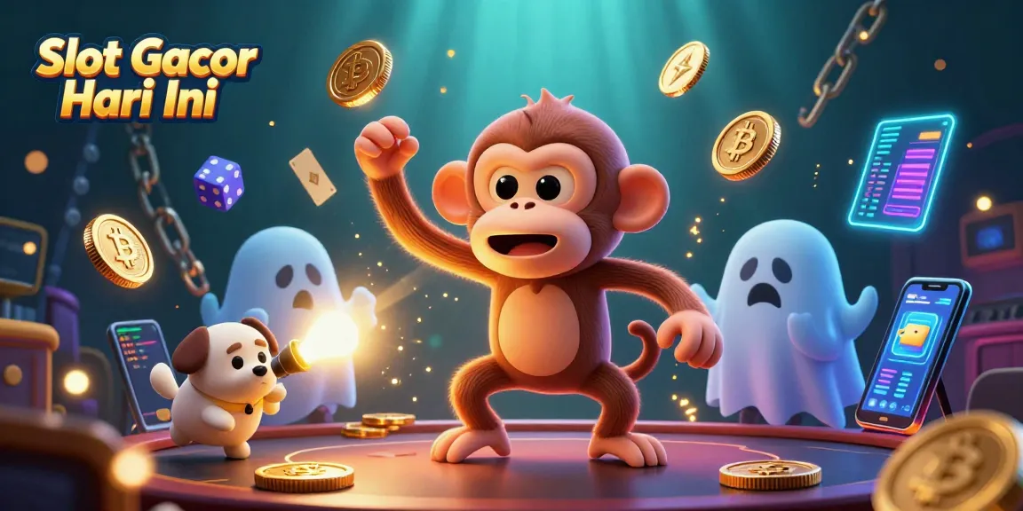 Engage with Slot Gacor Hari Ini while following the playful poltergeist monkey amidst golden casino treasures.