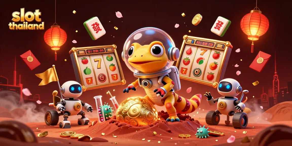 Experience the excitement of slot thailand with vibrant 3D characters discovering a buried casino.