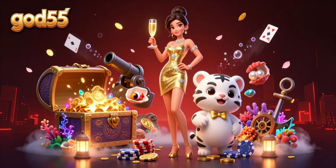 Experience casino thrills with god55 through a glamorous scene of luck, gold, and excitement.