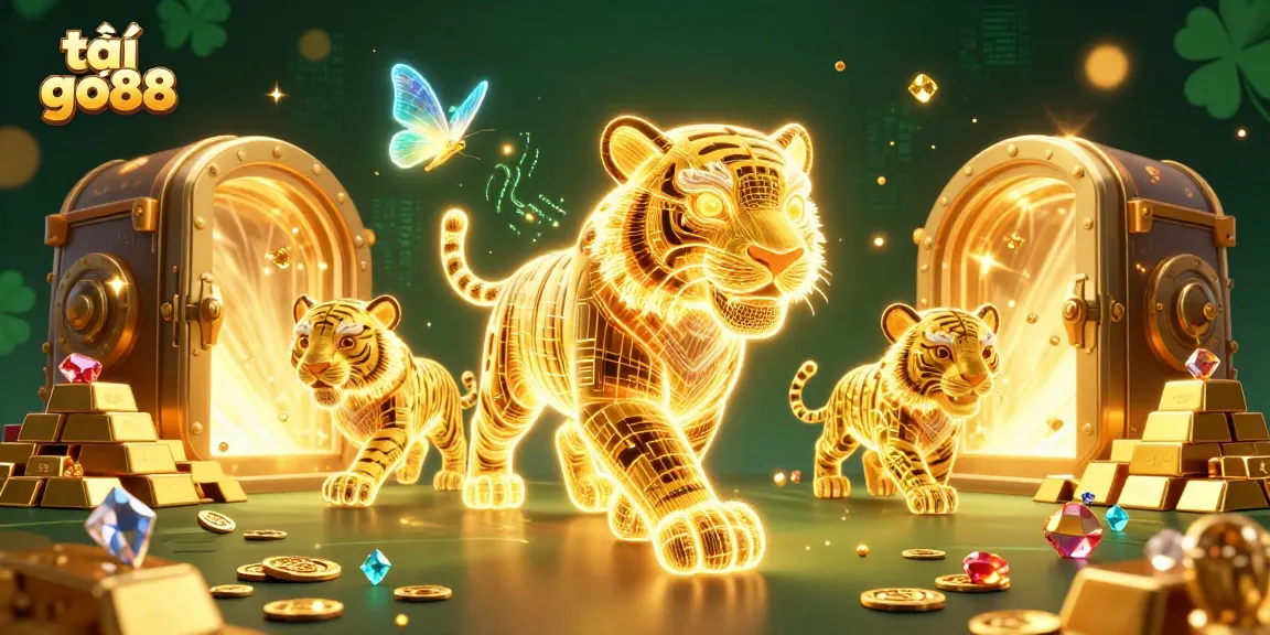 Experience excitement with tải go88 in this vibrant digital casino scene filled with riches.