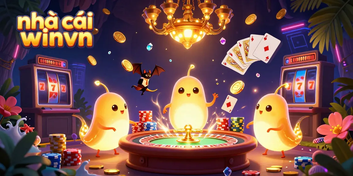 Engage with the vibrant casino scene where nhà cái winvn captures excitement with glowworms illuminating a lively game atmosphere.