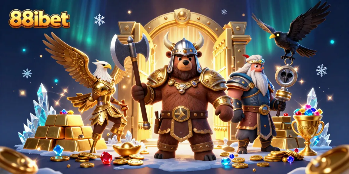 Experience the thrill of winning with 88ibet's vibrant 3D casino scene highlighting jackpots and treasures.