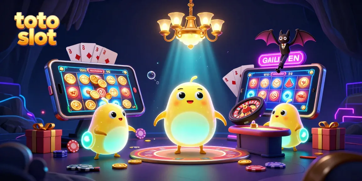 Engage with thrilling toto slot adventures in a lively cave casino, illuminated by glowworms.
