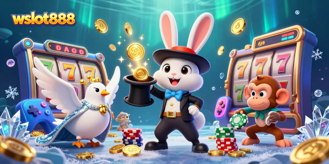 Menangkan jackpot slot di wslot888 dengan gambar karakter yang penuh warna dan suasana kasino yang mengasyikkan.
