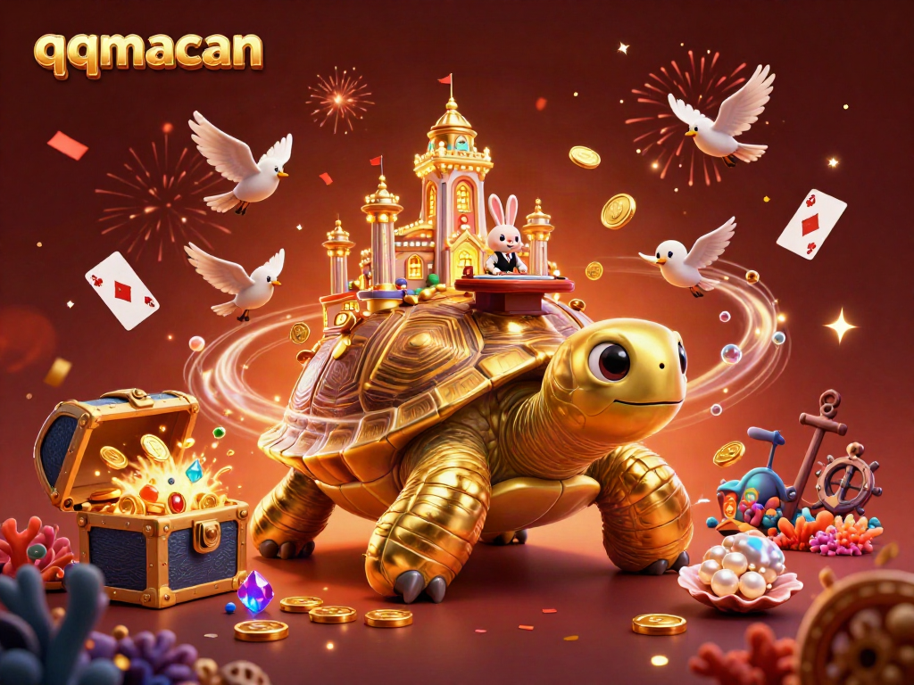Experience thrilling moments with qqmacan's vibrant casino adventure featuring a golden tortoise.