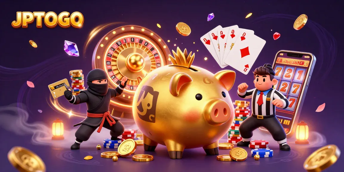 Experience the excitement of JPTOTO gaming with a lively scene of casino action and vibrant characters.