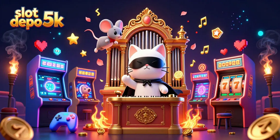 Experience fun and excitement at slot depo 5k with colorful 3D gaming elements in this vibrant casino scene.