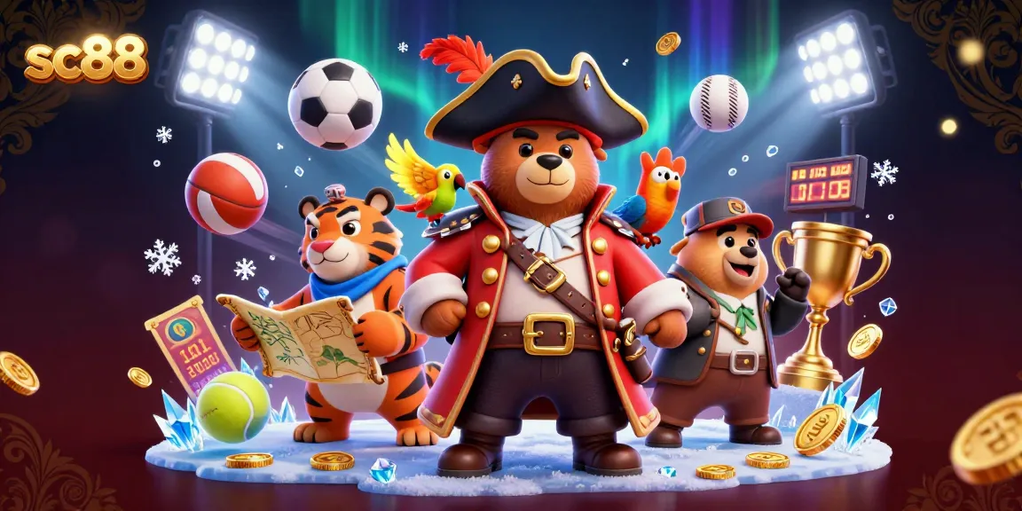 Experience the thrilling adventures at sc88 as our bear pirate and tiger first mate navigate exciting betting challenges.