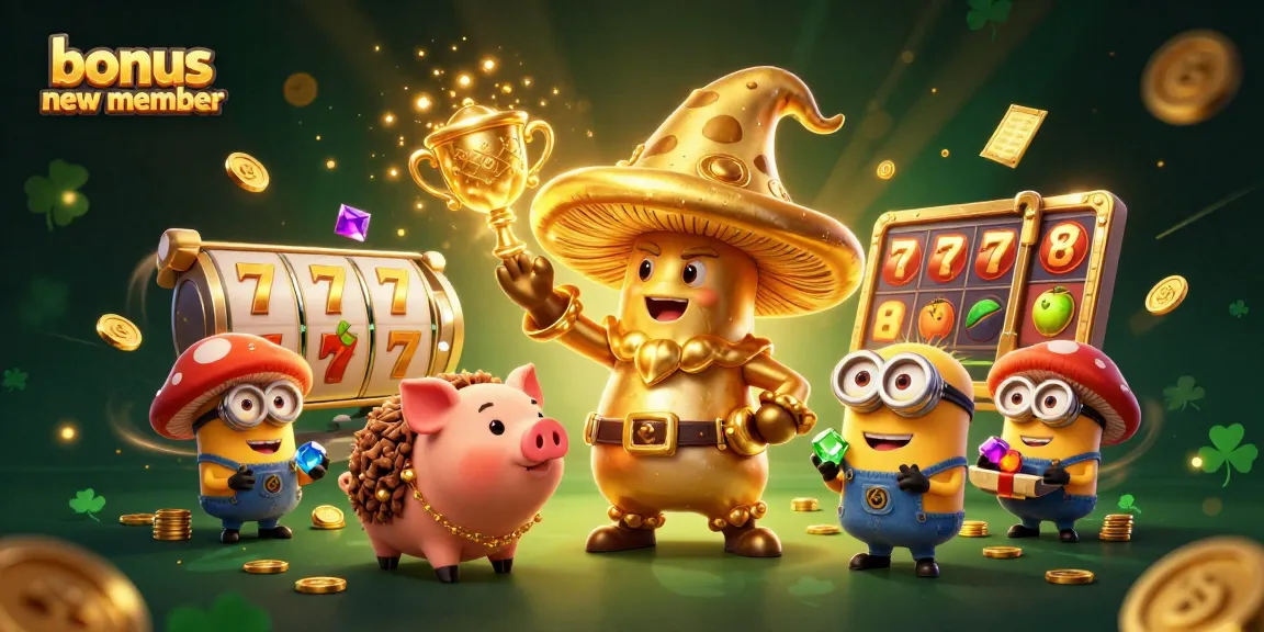 Experience the excitement of bonus new member promotions with dynamic slot elements and enchanting characters.