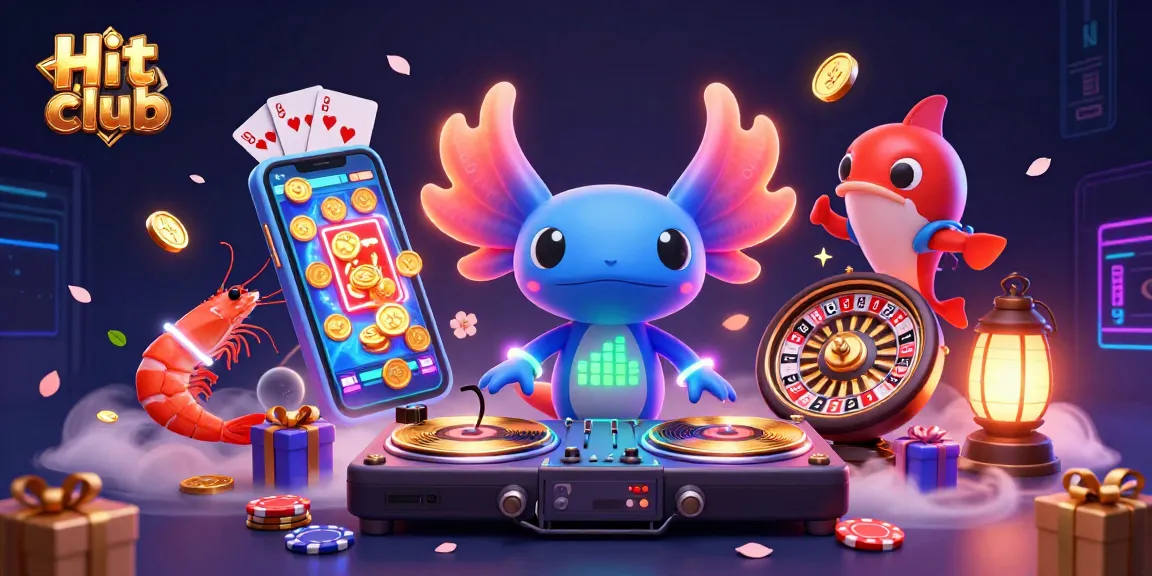 Discover the thrilling Hit club gaming experience with vibrant 3D characters and dynamic casino elements.