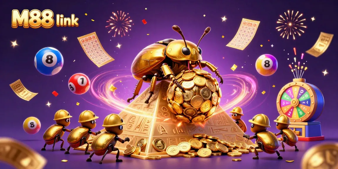 Join the excitement of M88 link with vibrant lottery balls and dynamic casino themes.