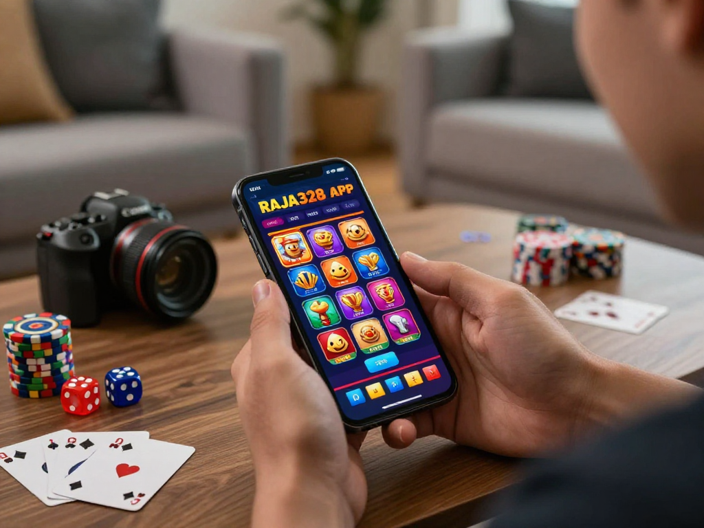 Engaging with the RAJA328 APK for online betting entertainment.