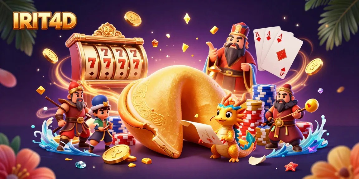 Experience the excitement of IRIT4D with a magical 3D scene featuring a fortune cookie, wise dragon, and casino elements.