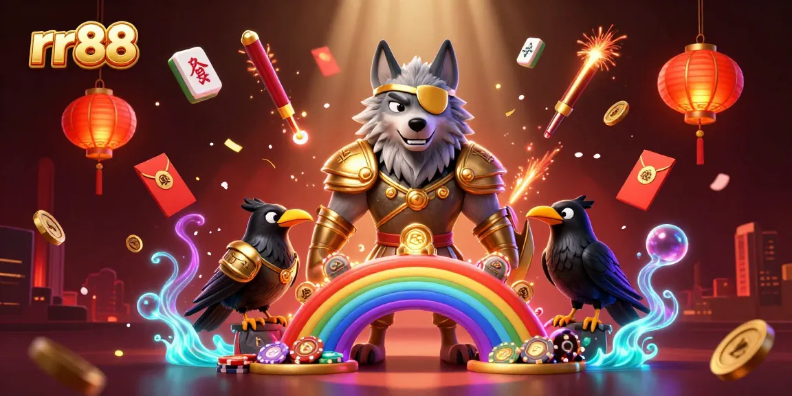 Spin winnings at rr88 as Odin and his ravens guard a vibrant casino universe filled with joy.