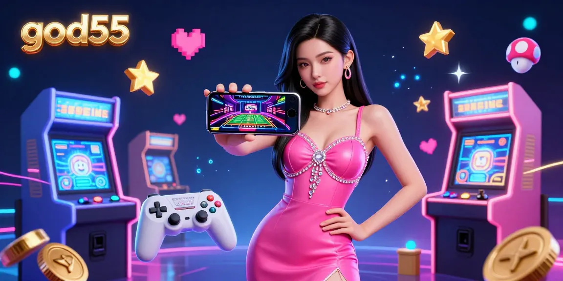 Experience god55's thrilling live dealer games with 3D neon visuals, perfect for avid gambling fans.