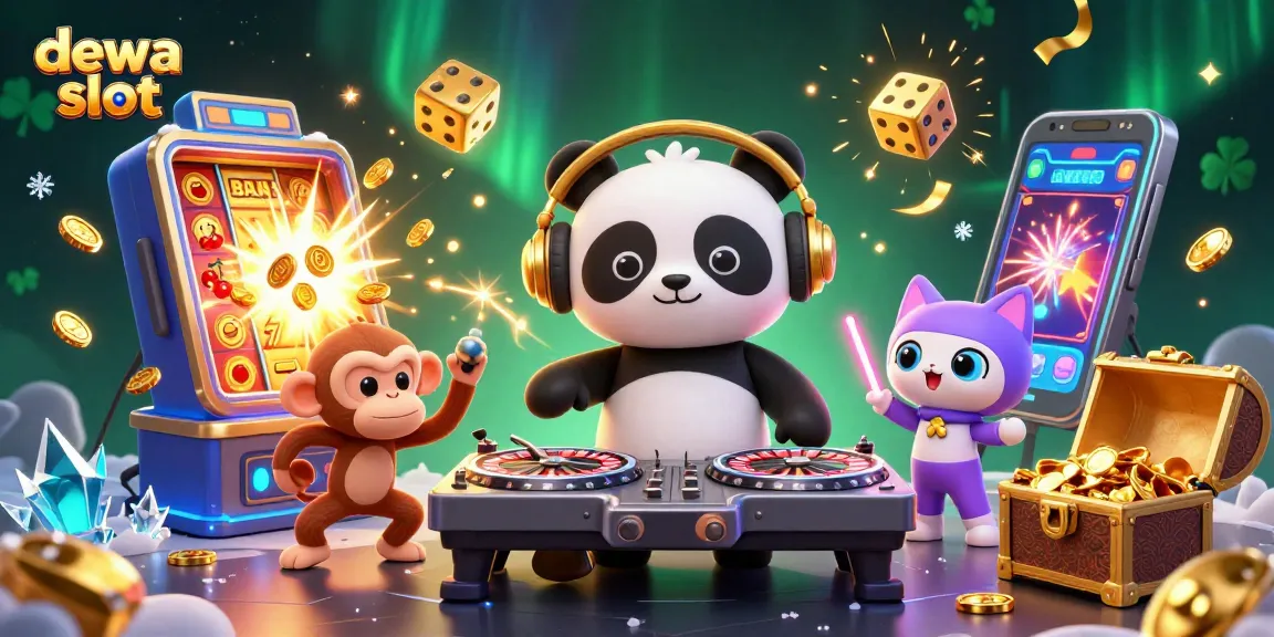 Experience exciting dewa slot adventures with colorful characters and thrilling game elements exploding around.