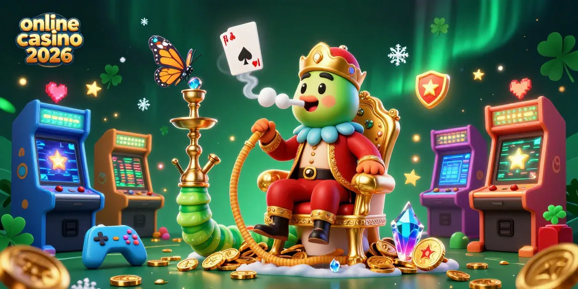 Online casino 2026 bónuszokkal teli 3D illusztráció izgalmas kaszinóhangulattal.