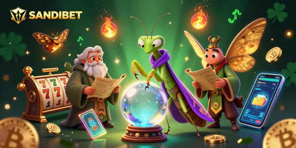 Engage with SANDIBET's vibrant slots scene featuring mystical characters and crypto elements.